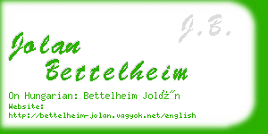 jolan bettelheim business card